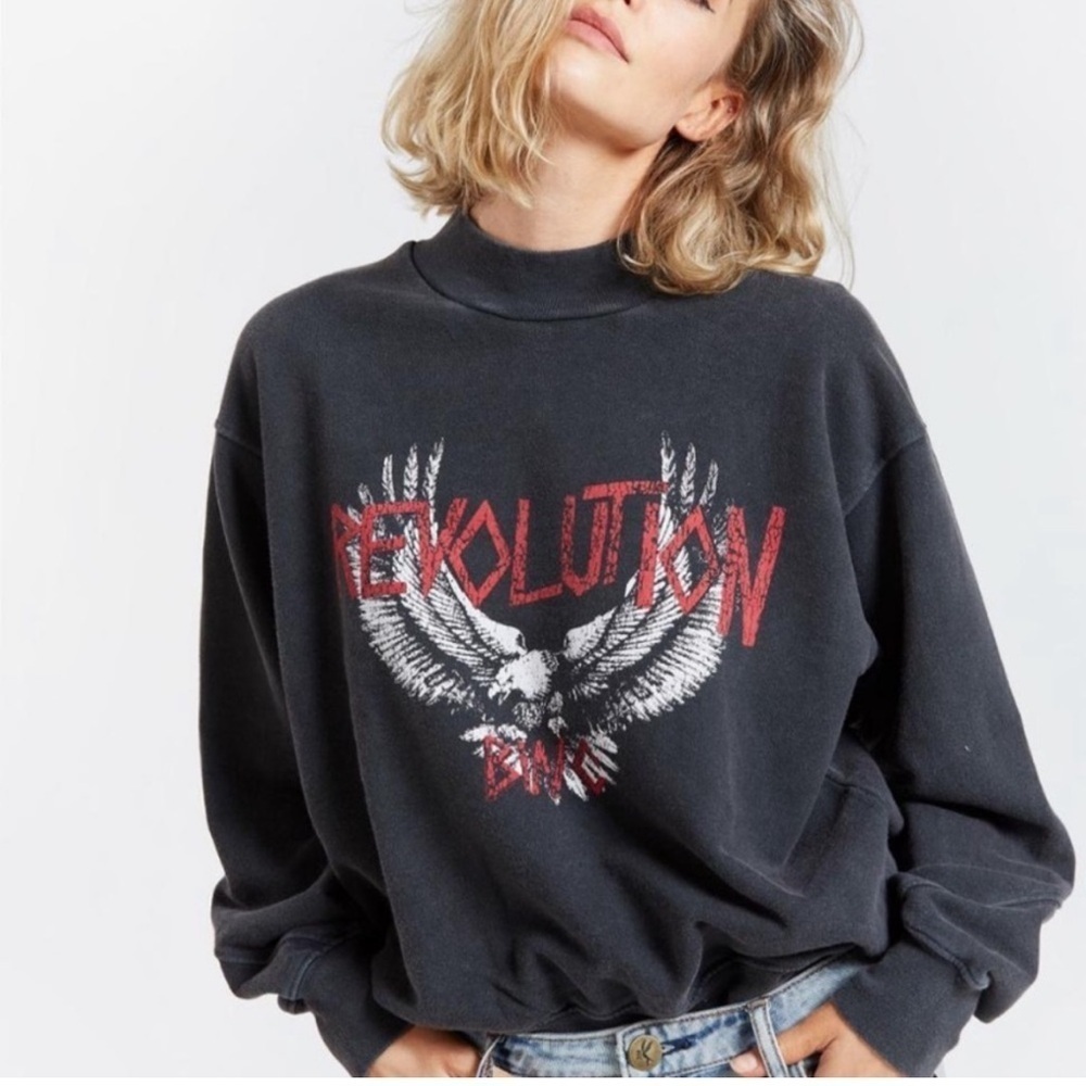 Anine Bing Saint Sweatshirt Revolution - Washed Black